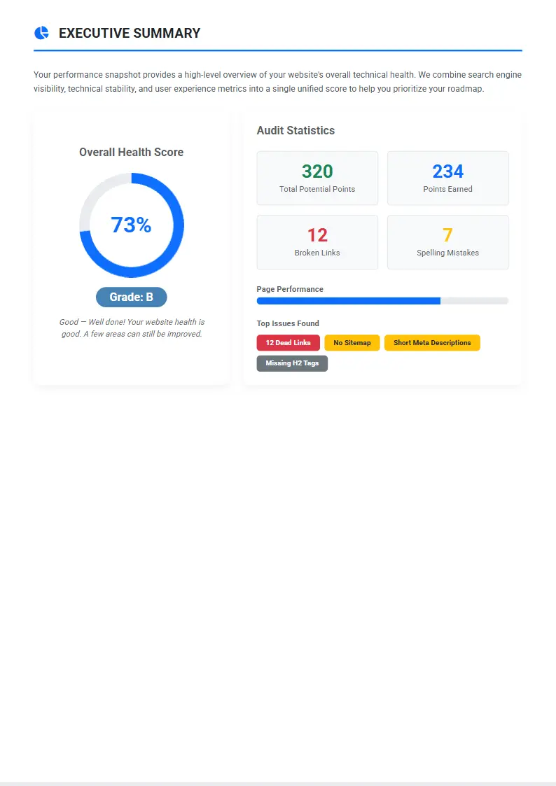 WebsitesWatch audit report executive summary